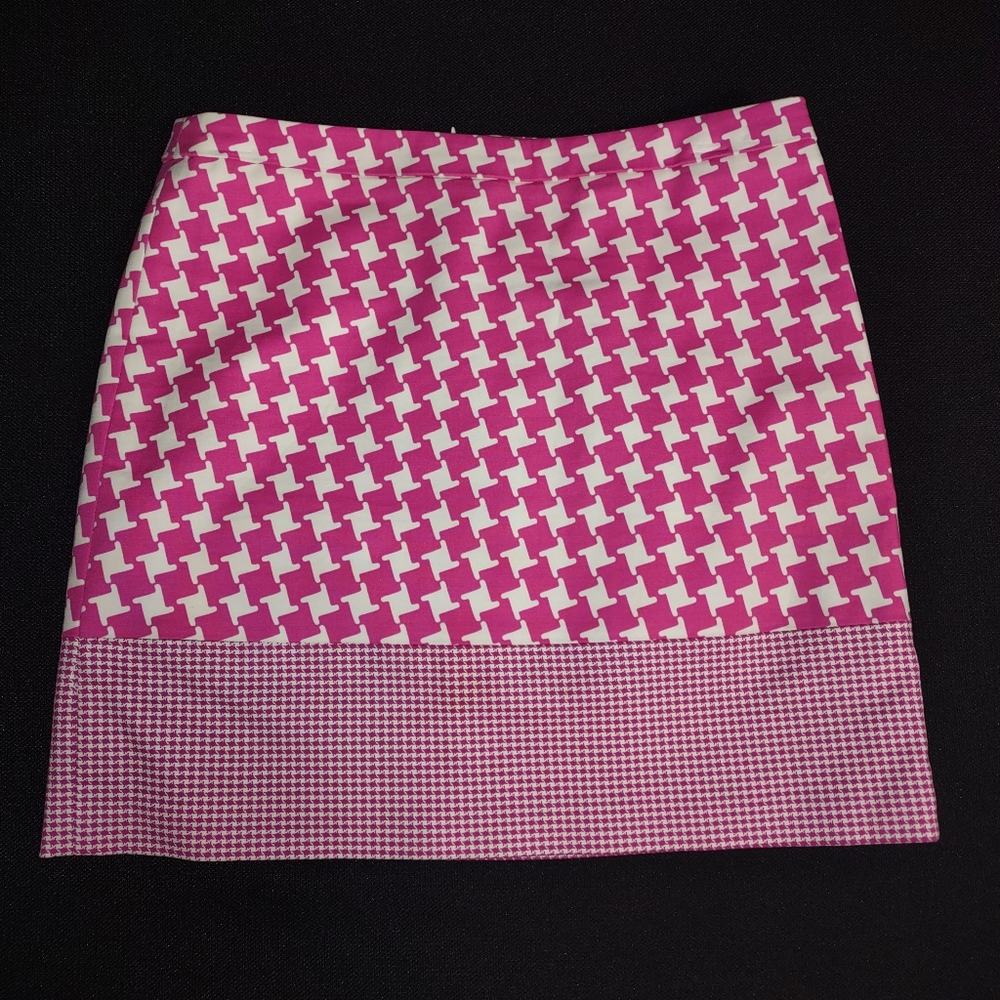 Michael Kors Pink White Sz 2 Straight Pencil Skirt Above Knee